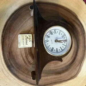 Vintage George Good Corporation Quartz Wooden Clock Music Box